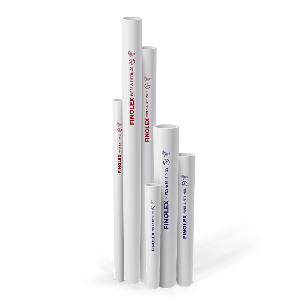 Finolex uPVC SCH-40 Pipes – Strong & Durable Plumbing Pipes 6mtrs | Sizes 15mm, 20mm, 25mm, 32mm, 40mm