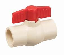 Prince Flow Guard Plus CPVC Ball Valve SCH-80, durable gray valve with a rotating handle for controlling water flow in high-pressure plumbing systems
