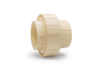 Prince Flow Guard Plus CPVC Union, 3/4-inch gray pipe fitting designed for easy disconnection and reconnection in high-pressure plumbing systems.