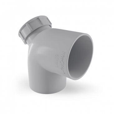 Finolex SWR Bend Double Socket with Door – curved PVC fitting with double sockets and access door for directional change and easy maintenance in SWR drainage systems.