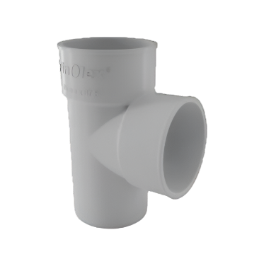 Finolex SWR plain tee fitting for branching SWR pipes at a 90° angle in soil and waste drainage systems, made from high-strength PVC.