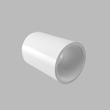 "White Finolex UPVC pipe coupler with brand name printed, designed for connecting two sections of UPVC pipe."