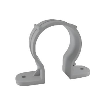 Finolex SWR pipe clip – durable plastic clamp used for securely holding soil, waste, and rainwater (SWR) pipes to walls or surfaces.
