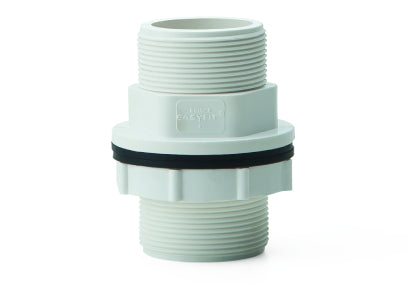 Prince uPVC plain tank connector, used to create a secure and leak-proof connection between a water tank and uPVC piping system.
